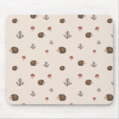 Schattige Hedgehog en Mushrooms Forest Pattern Muismat (Voorkant)