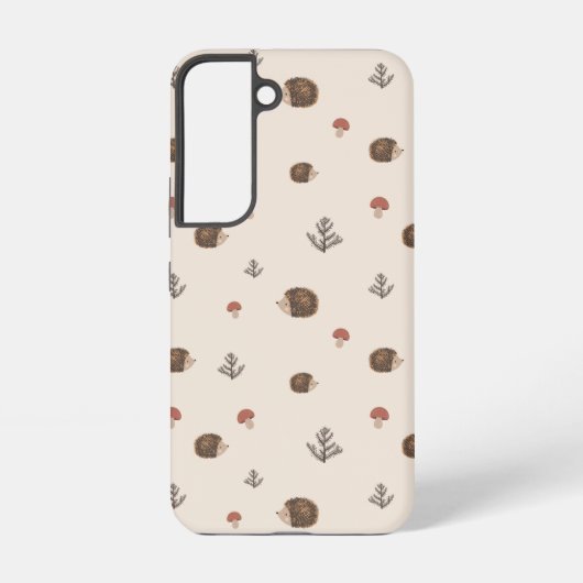 Schattige Hedgehog en Mushrooms Forest Pattern Samsung Galaxy Hoesje (Achterkant)