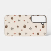 Schattige Hedgehog en Mushrooms Forest Pattern Samsung Galaxy Hoesje (Achterkant horizontaal)