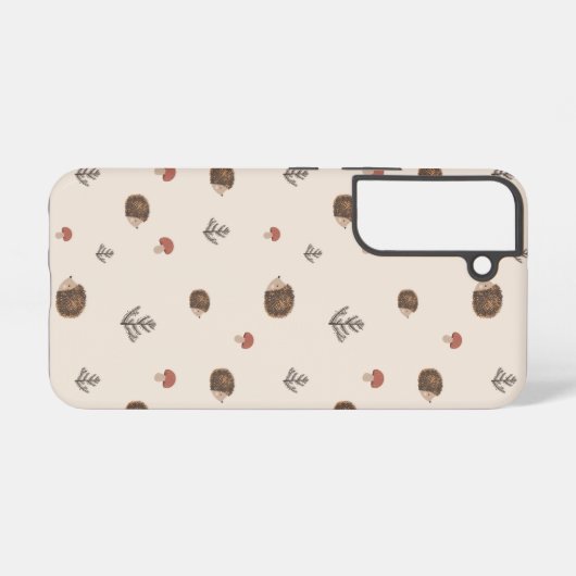 Schattige Hedgehog en Mushrooms Forest Pattern Samsung Galaxy Hoesje (Achterkant horizontaal)