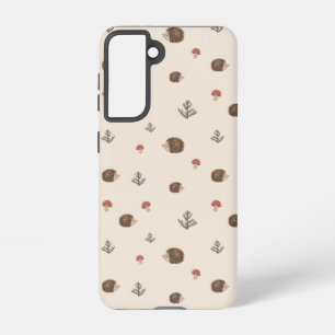 Schattige Hedgehog en Mushrooms Forest Pattern Samsung Galaxy Hoesje