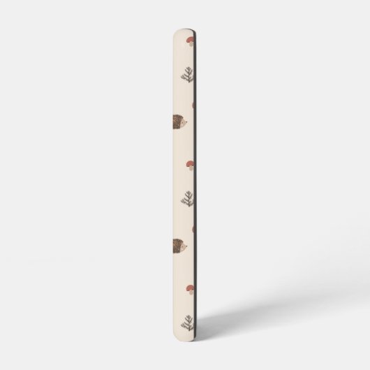 Schattige Hedgehog en Mushrooms Forest Pattern Samsung Galaxy Hoesje (Linkerkant)