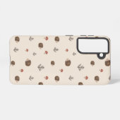 Schattige Hedgehog en Mushrooms Forest Pattern Samsung Galaxy Hoesje (Achterkant horizontaal)
