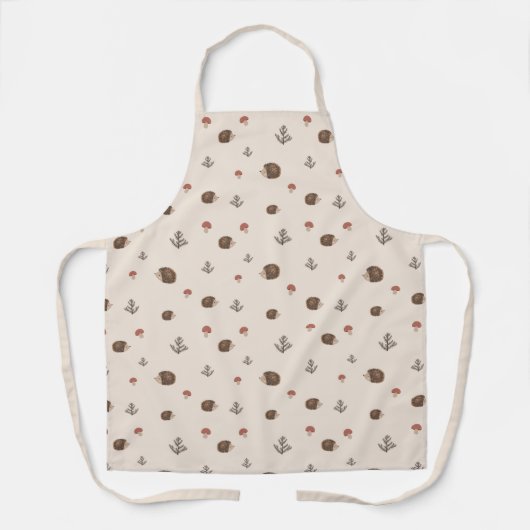 Schattige Hedgehog en Mushrooms Forest Pattern Schort (Voorkant)