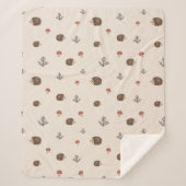 Schattige Hedgehog en Mushrooms Forest Pattern Sherpa Deken (Voorkant)