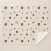 Schattige Hedgehog en Mushrooms Forest Pattern Sherpa Deken (Voorkant (horizontaal))