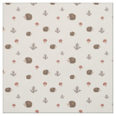 Schattige Hedgehog en Mushrooms Forest Pattern Stof (Swatch)