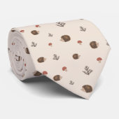 Schattige Hedgehog en Mushrooms Forest Pattern Stropdas (Opgerold)