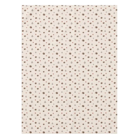 Schattige Hedgehog en Mushrooms Forest Pattern Tafelkleed (Voorkant)
