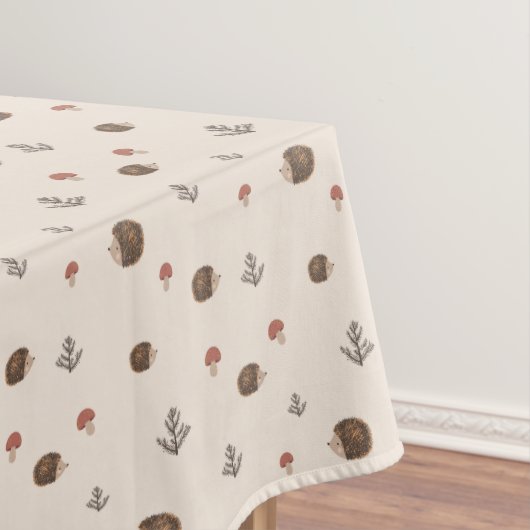 Schattige Hedgehog en Mushrooms Forest Pattern Tafelkleed (Voorbeeld)