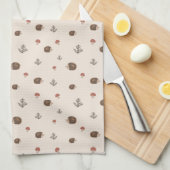 Schattige Hedgehog en Mushrooms Forest Pattern Theedoek (Quarter Fold)