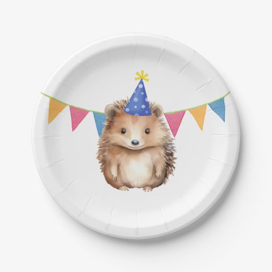 Schattige Hedgehog kinderverjaardagsfeest Papieren Bordje (Voorkant)