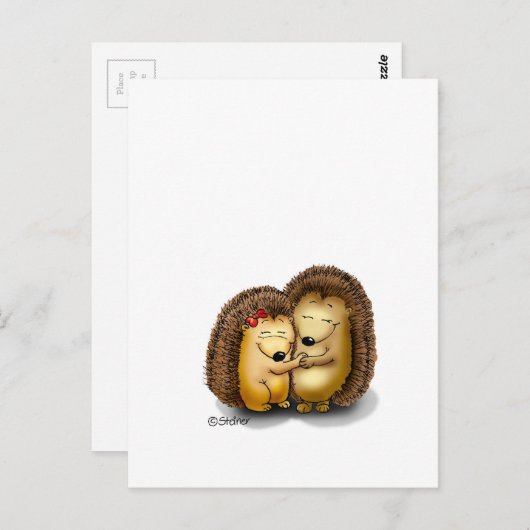 Schattige Hedgehog paar - Mr en Mrs Customize Briefkaart (Voorkant / Achterkant)