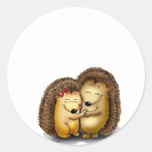 Schattige Hedgehog paar - Mr en Mrs Customize Ronde Sticker