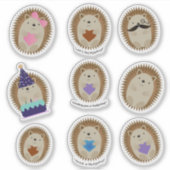 Schattige Hedgehog Sticker Set (Voorkant)