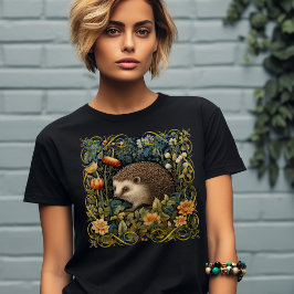 Schattige Hedgehog Tapestry William Morris Style T-shirt