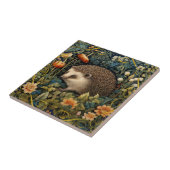 Schattige Hedgehog Tapestry William Morris Style Tegeltje (Zijkant)