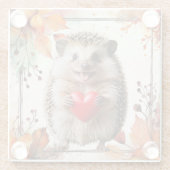 Schattige Hedgehog Trivet Glazen Onderzetter (Achterkant)
