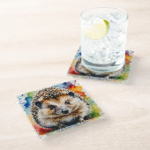 Schattige Hedgehog Trivet Glazen Onderzetter (Schuin)
