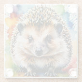 Schattige Hedgehog Trivet Glazen Onderzetter (Achterkant)