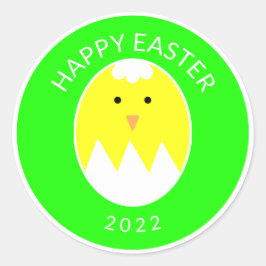 Schattige heerlijk happy paasdag gebarsten eierkui ronde sticker