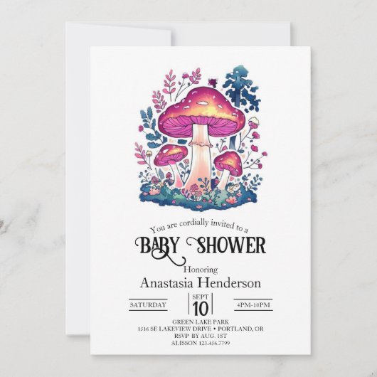 Schattige Heerlijk Paddestoel Baby shower Kaart (Voorkant)