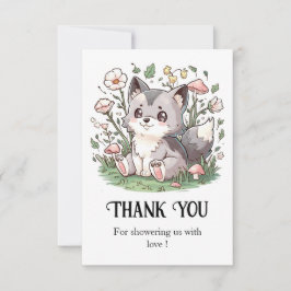 Schattige Heerlijk Wolf Baby shower Bedankkaart