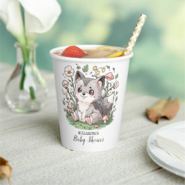 Schattige Heerlijk Wolf Baby shower Papieren Bekers