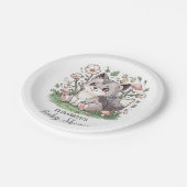 Schattige Heerlijk Wolf Baby shower Papieren Bordje (Gekanteld)