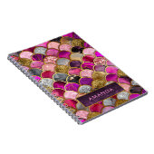Schattige heet roze goud zeemeermin schalen girly  notitieboek (Rechterzijde)