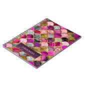 Schattige heet roze goud zeemeermin schalen girly  notitieboek (Linkerzijde)