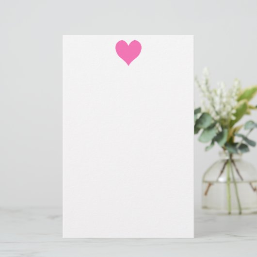 Schattige heet roze hart briefpapier (Staand voorkant)