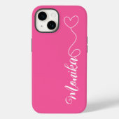 Schattige Heet roze Typografie Gepersonaliseerd Case-Mate iPhone Case (Achterkant)