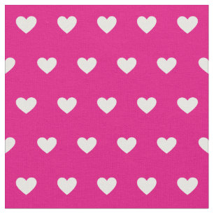 Schattige Heet Roze Wit Harten Dot Pattern Stof