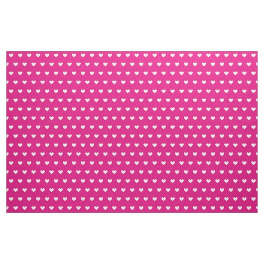 Schattige Heet Roze Wit Harten Dot Pattern Stof (Fat Quarter)