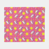 Schattige Heet Roze Zonnig Eenhoorn Patroon Ontwer Fleece Deken (Voorkant (Horizontaal))
