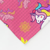 Schattige Heet Roze Zonnig Eenhoorn Patroon Ontwer Fleece Deken (Hoek)