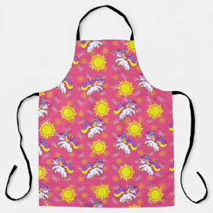 Schattige Heet Roze Zonnig Eenhoorn Patroon Ontwer Schort