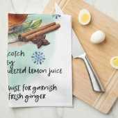 Schattige Heet Toddy Kerst Drink Recept Theedoek (Quarter Fold)