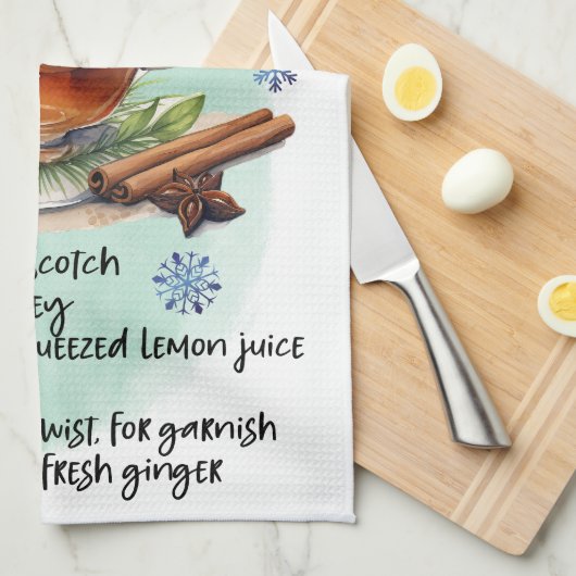 Schattige Heet Toddy Kerst Drink Recept Theedoek (Quarter Fold)