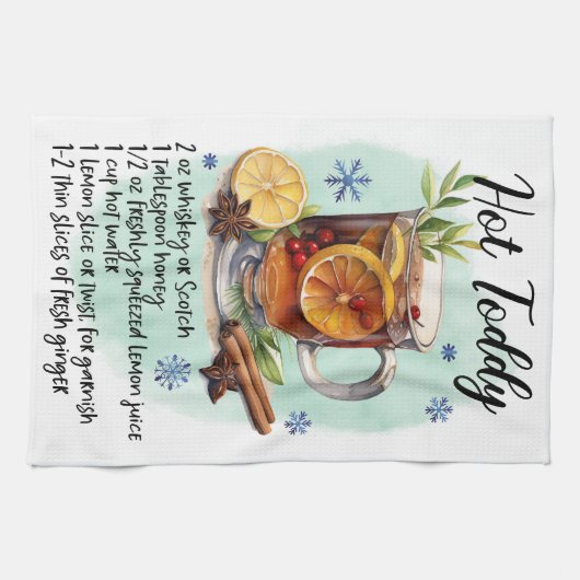 Schattige Heet Toddy Kerst Drink Recept Theedoek (Horizontaal)