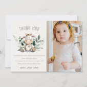 Schattige Heilige Koe Blad Neutral Foto Kinderverj Bedankkaart (Voorkant)