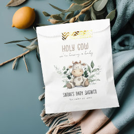 Schattige Heilige Koe Bladblad Pastel Neutraal Bab Bedankzakje