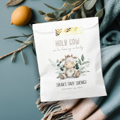 Schattige Heilige Koe Bladblad Pastel Neutraal Bab Bedankzakje