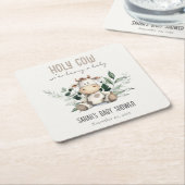 Schattige Heilige Koe Bladblad Pastel Neutraal Bab Kartonnen Onderzetters (Schuin)