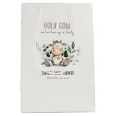 Schattige Heilige Koe Bladblad Pastel Neutraal Bab Medium Cadeauzakje (Voorkant)