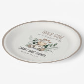 Schattige Heilige Koe Bladblad Pastel Neutraal Bab Papieren Bordje (Gekanteld)