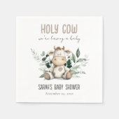 Schattige Heilige Koe Bladblad Pastel Neutraal Bab Servet (Voorkant)