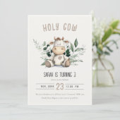 Schattige Heilige Koe Loof Pastel Neutrale Kinderv Kaart (Staand voorkant)