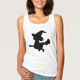 Schattige heks die op een bezem rijdt Silhouet T-shirt